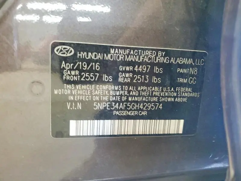 2016 HYUNDAI SONATA SPORT  