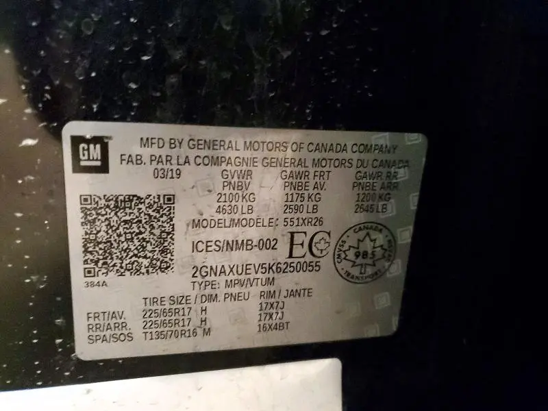 2019 CHEVROLET EQUINOX LT  