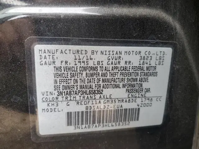 2017 NISSAN SENTRA S  