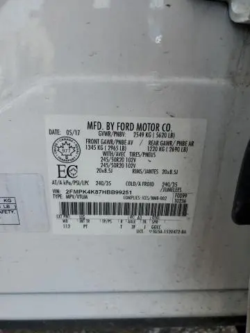 2017 FORD EDGE TITANIUM  