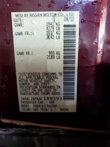 2010 NISSAN ALTIMA BASE  