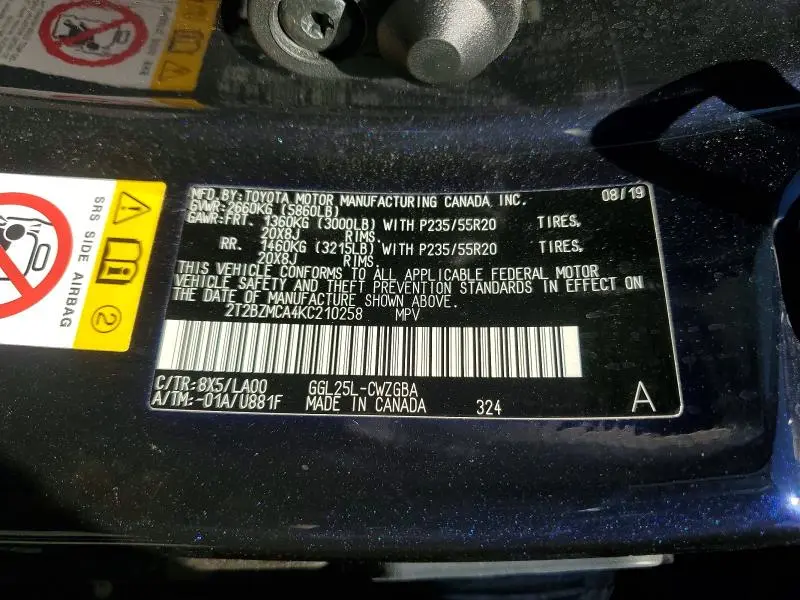 2019 LEXUS RX 350 BASE  