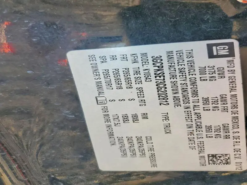 2012 CHEVROLET SILVERADO K1500 LT  