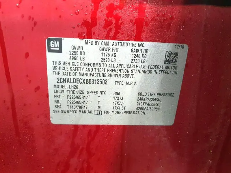 2011 CHEVROLET EQUINOX LT  