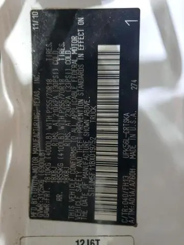 2011 TOYOTA TUNDRA DOUBLE CAB SR5  