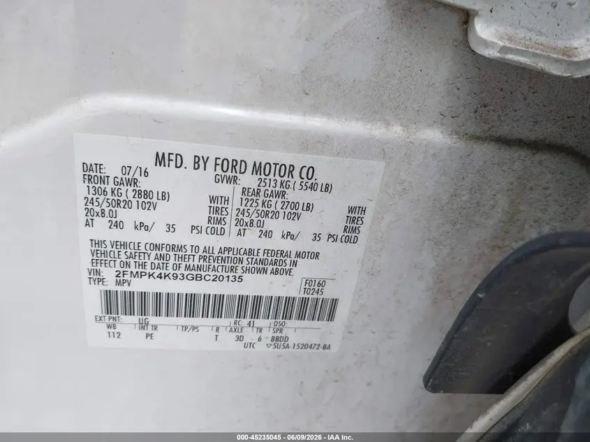 2016 FORD EDGE TITANIUM
