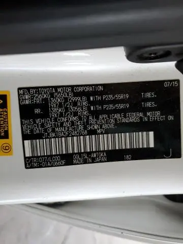 2015 LEXUS RX 350 BASE  