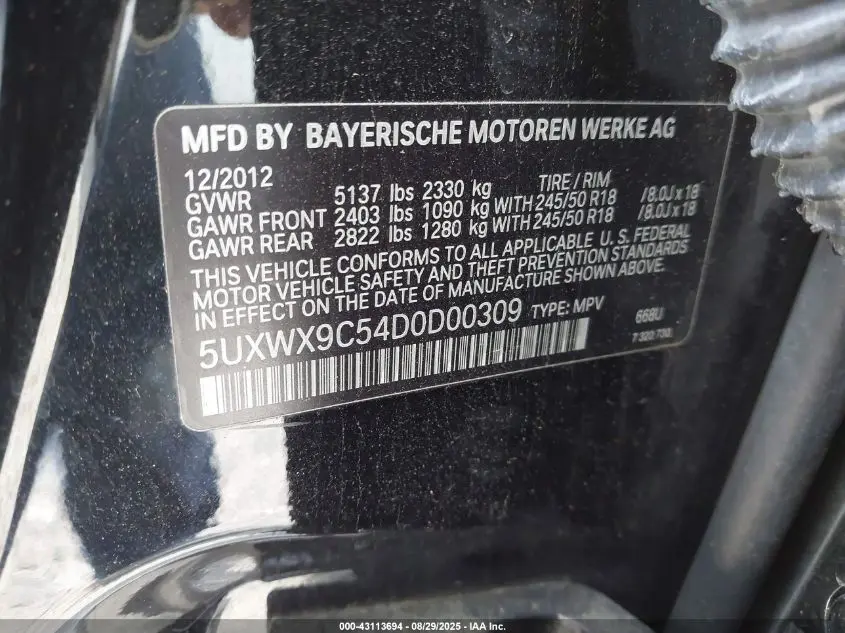 2013 BMW X3 XDRIVE28I