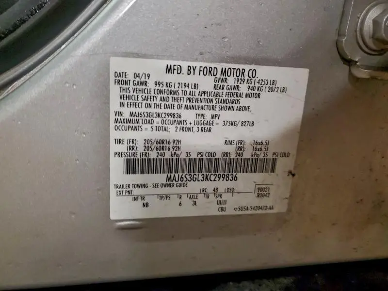 2019 FORD ECOSPORT SE  