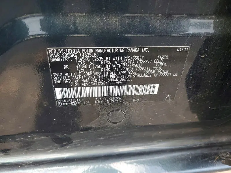 2011 TOYOTA RAV4 BASE  
