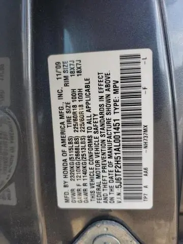 2010 HONDA ACCORD CROSSTOUR EXL  
