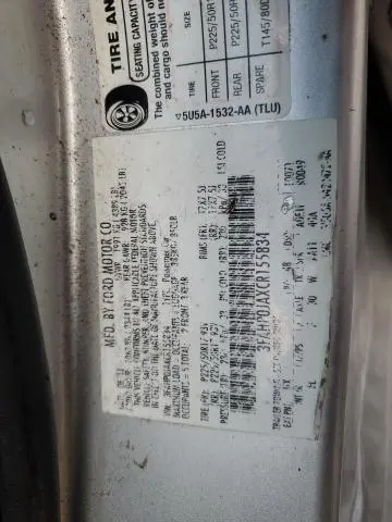 2012 FORD FUSION SEL  