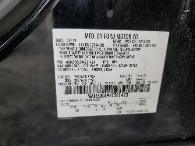 2019 FORD ECOSPORT SE  