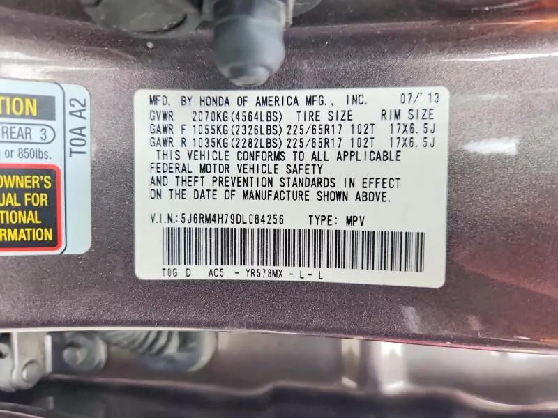 2013 HONDA CR-V EXL  