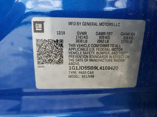 2020 CHEVROLET SONIC LT  