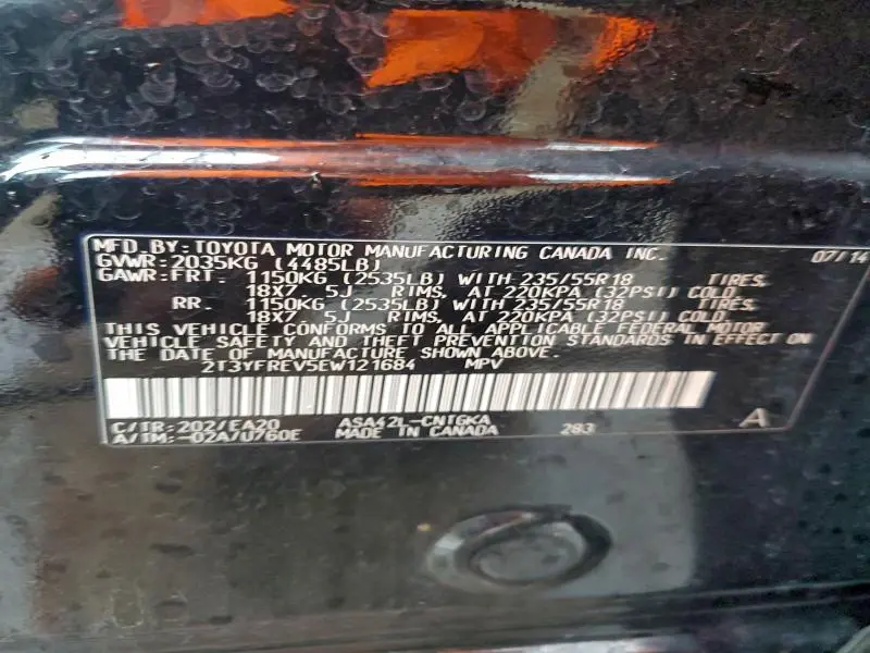 2014 TOYOTA RAV4 LIMITED  