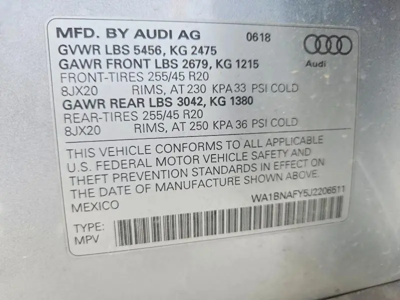 2018 AUDI Q5 PREMIUM PLUS  