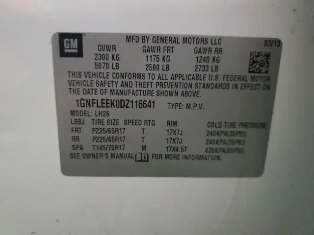 2013 CHEVROLET EQUINOX LT  