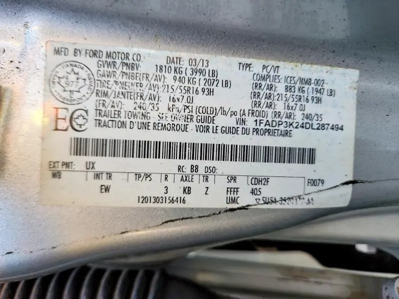 2013 FORD FOCUS SE  