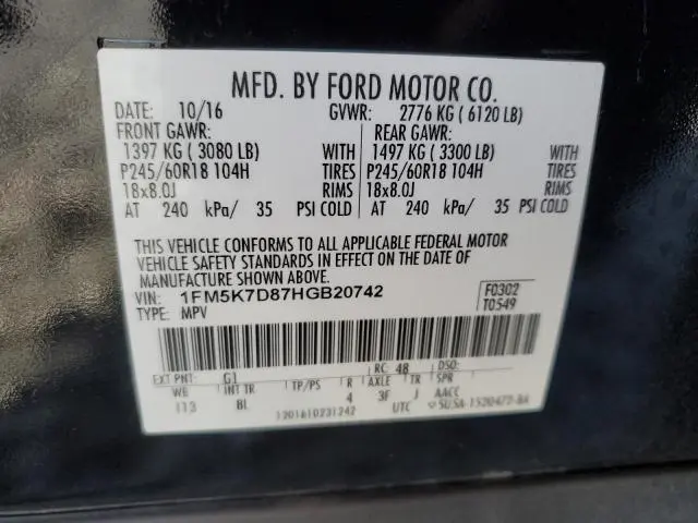 2017 FORD EXPLORER XLT  
