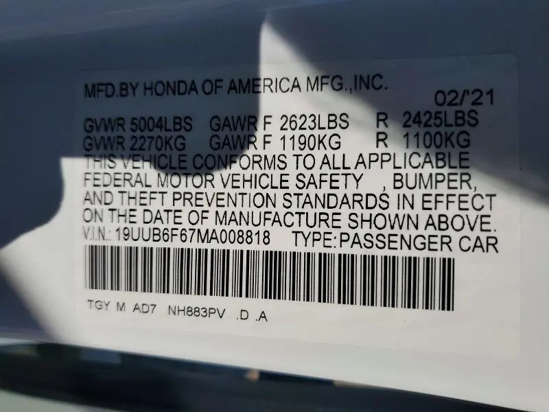 2021 ACURA TLX ADVANCE  