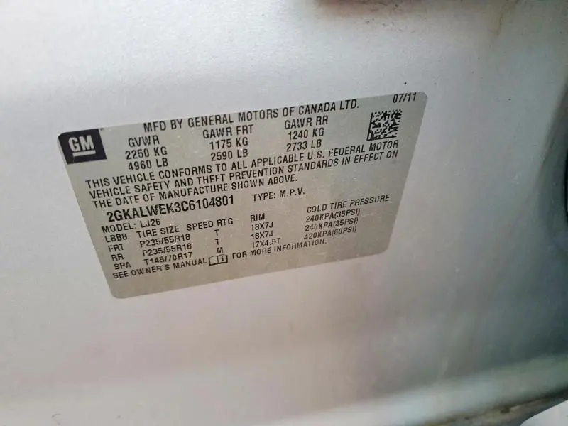 2012 GMC TERRAIN SLT  