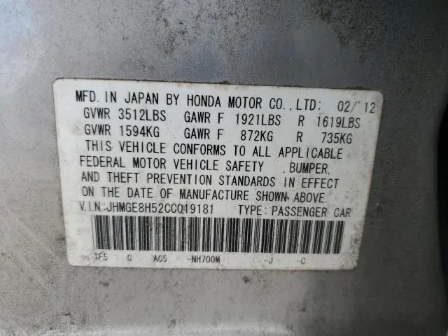 2012 HONDA FIT SPORT