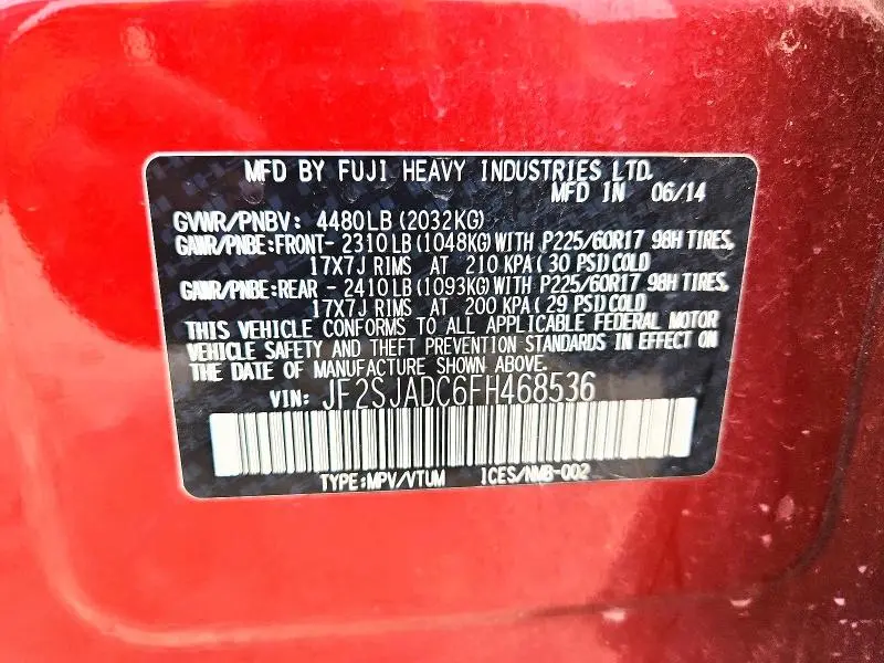 2015 SUBARU FORESTER 2.5I PREMIUM  
