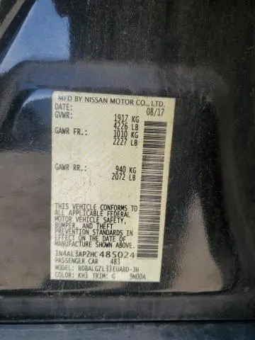 2017 NISSAN ALTIMA 2.5