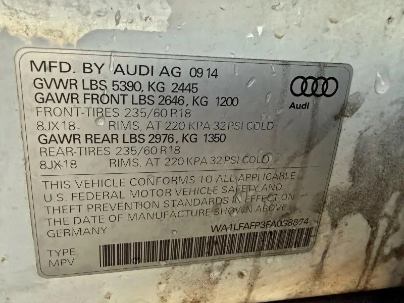 2015 AUDI Q5 PREMIUM PLUS  