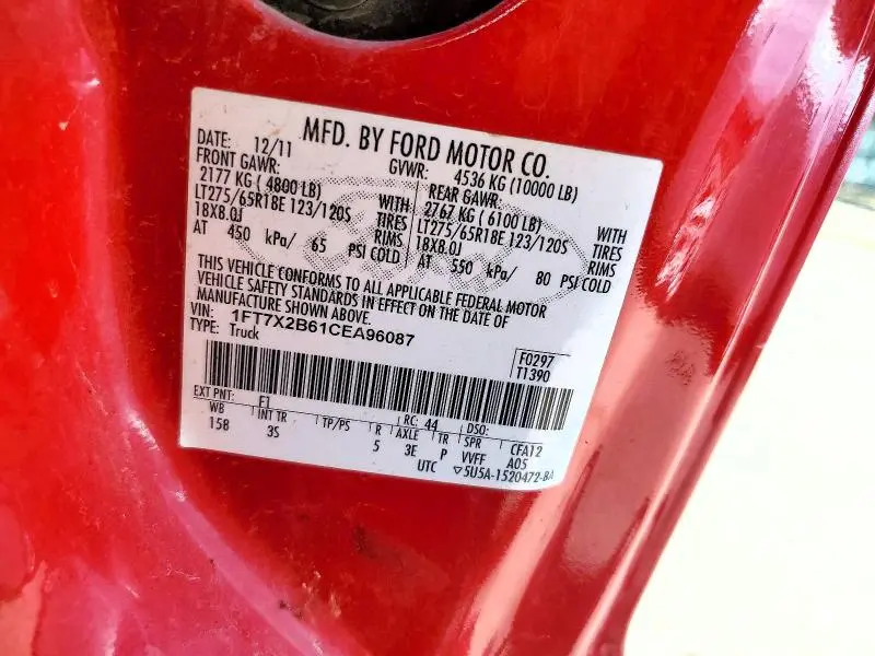 2012 FORD F250 SUPER DUTY  