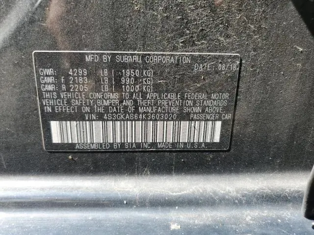 2019 SUBARU IMPREZA LIMITED  