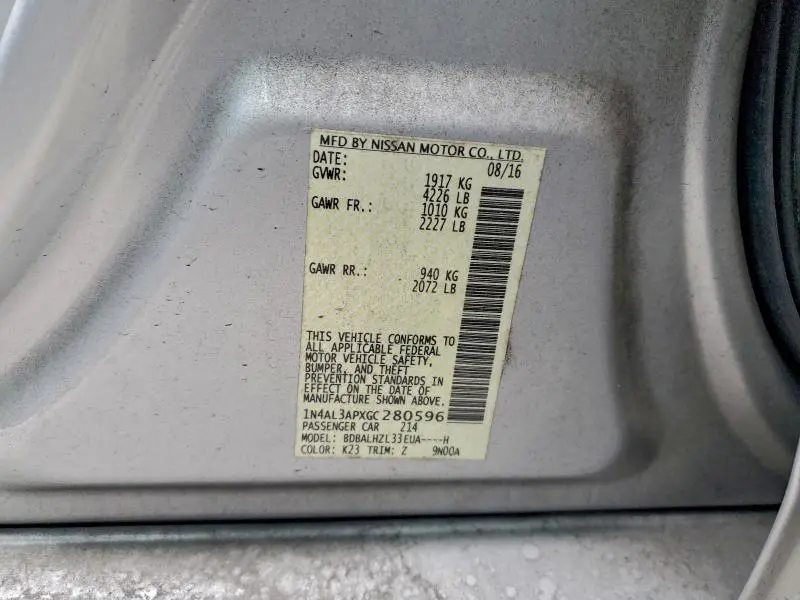 2016 NISSAN ALTIMA 2.5  