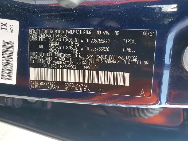 2021 TOYOTA HIGHLANDER XSE  