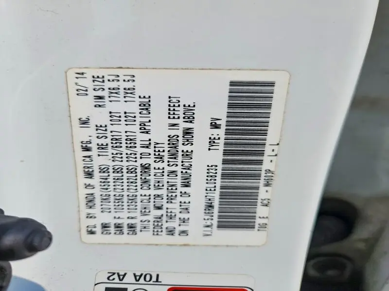 2014 HONDA CR-V EXL  