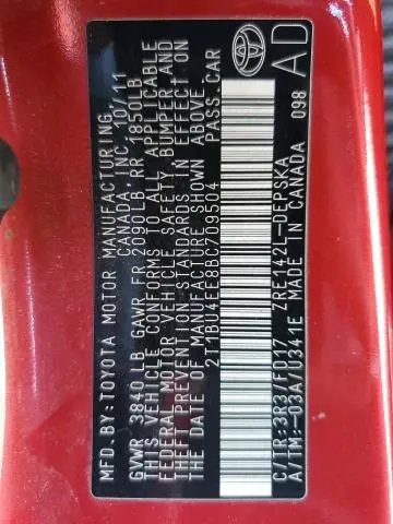 2011 TOYOTA COROLLA BASE  