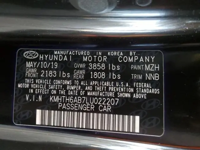 2020 HYUNDAI VELOSTER TURBO  