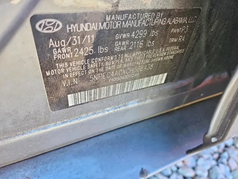 2012 HYUNDAI SONATA SE  