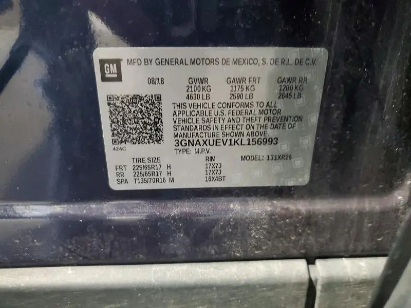 2019 CHEVROLET EQUINOX LT  