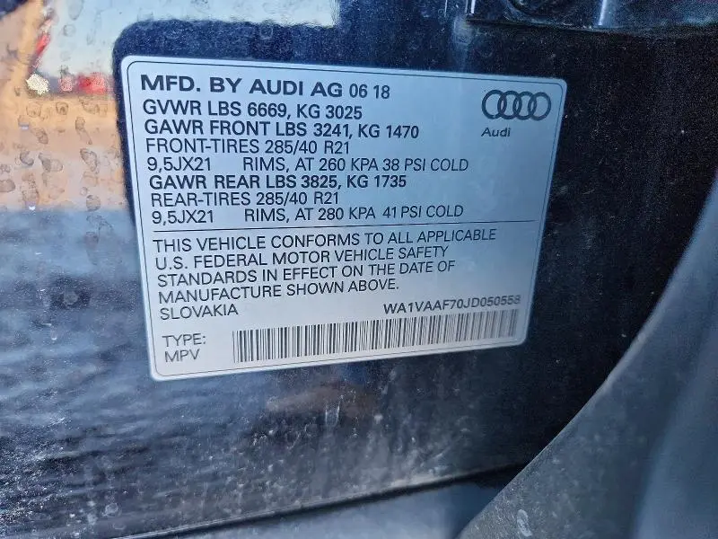 2018 AUDI Q7 PRESTIGE  