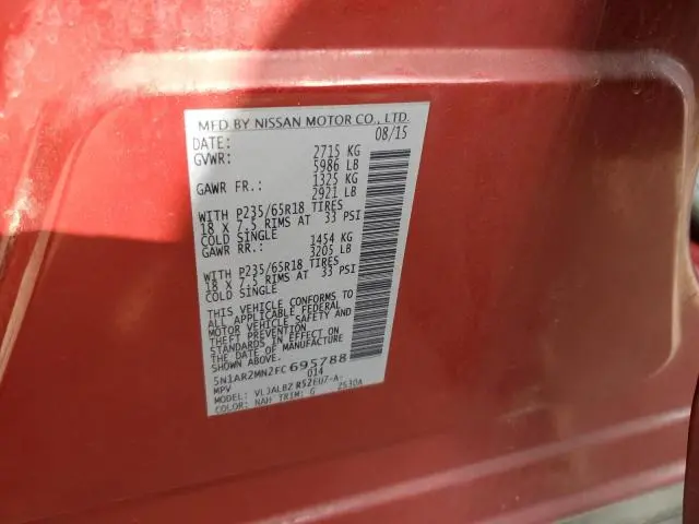 2015 NISSAN PATHFINDER S  