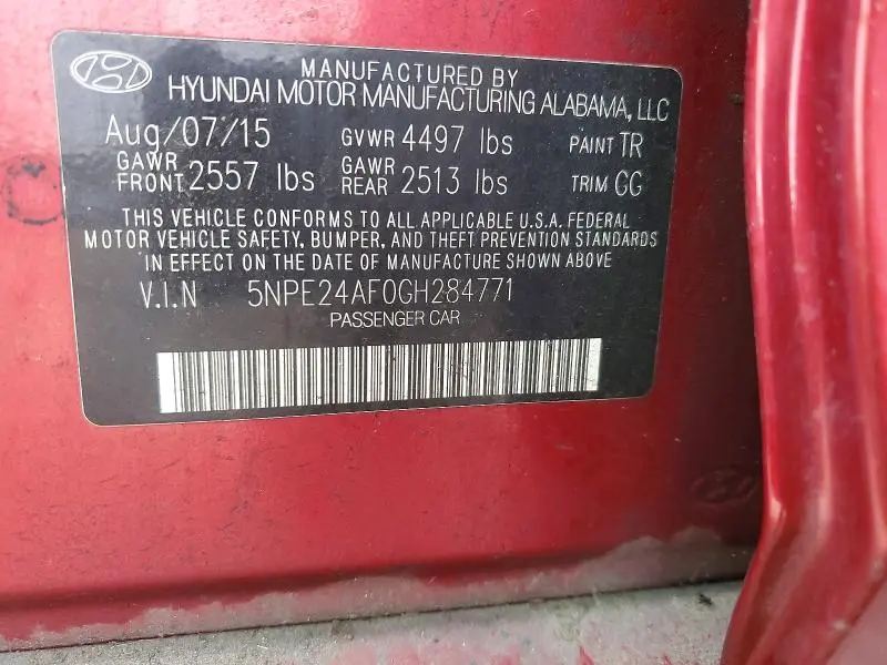 2016 HYUNDAI SONATA SE  
