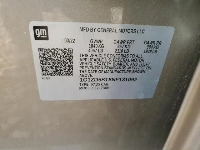 2022 CHEVROLET MALIBU LT  