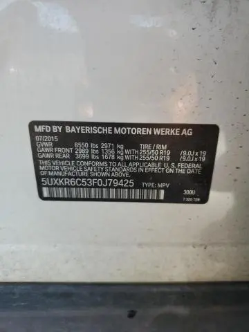 2015 BMW X5 XDRIVE50I  