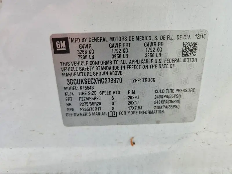 2017 CHEVROLET SILVERADO K1500 LTZ  