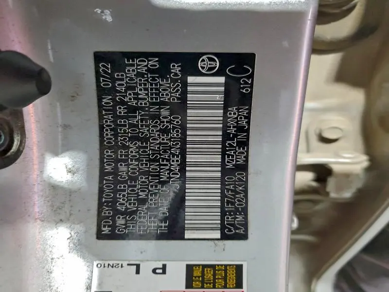 2022 TOYOTA COROLLA SE  