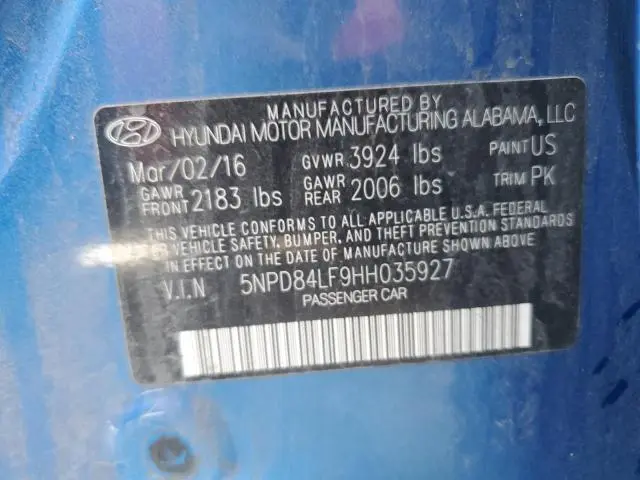 2017 HYUNDAI ELANTRA SE