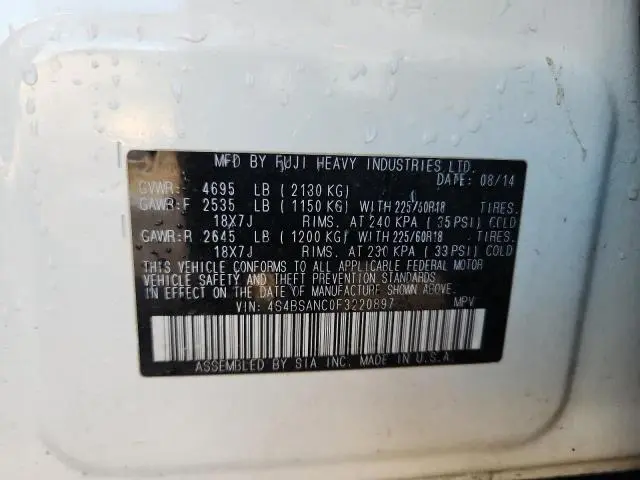 2015 SUBARU OUTBACK 2.5I LIMITED  