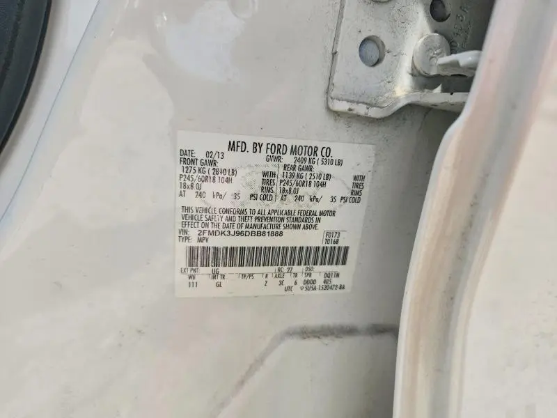 2013 FORD EDGE SEL  