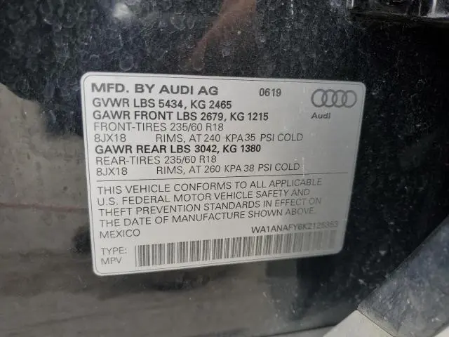 2019 AUDI Q5 PREMIUM  